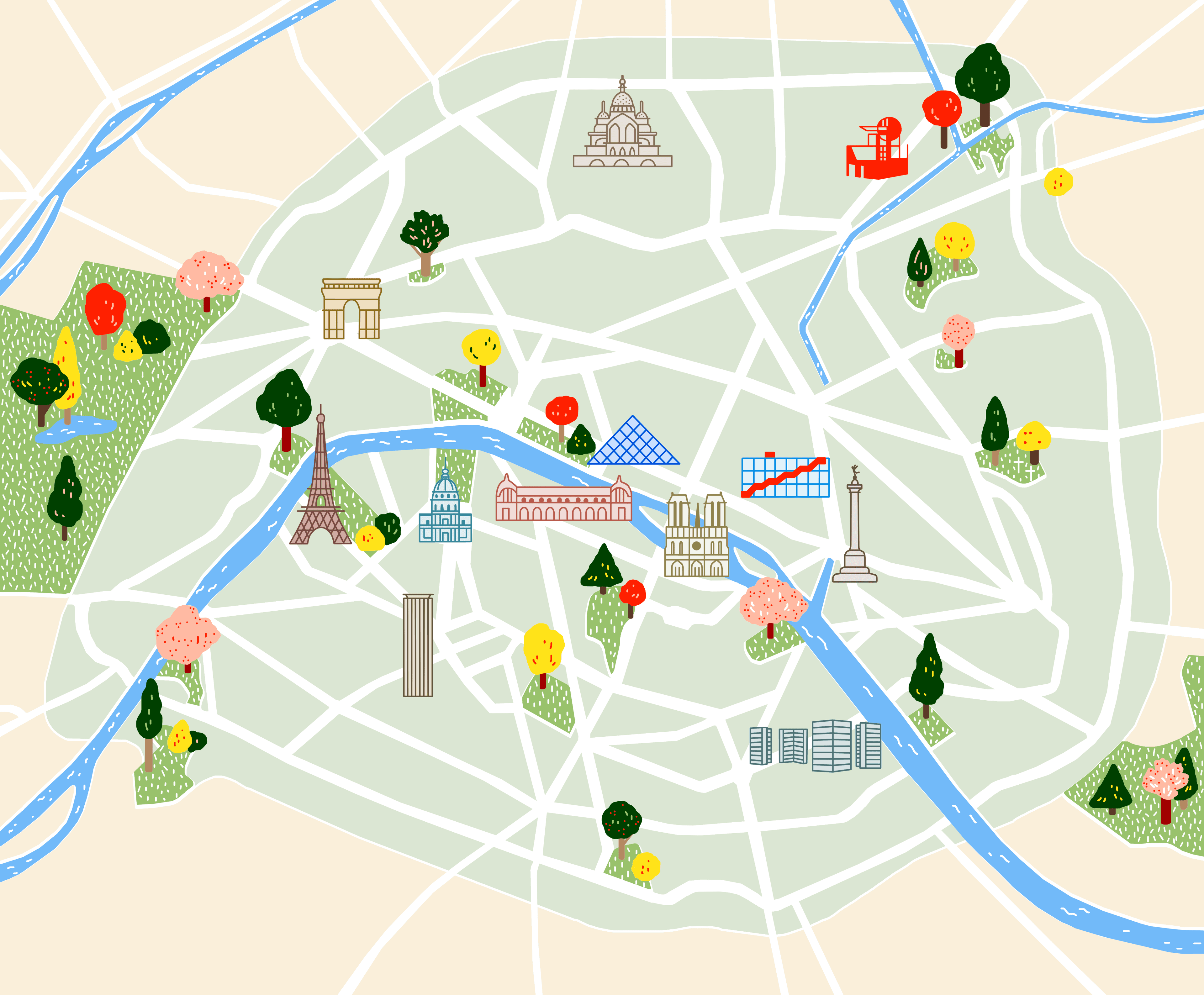 Aperçu de la carte interactive de Paris avec les événements et lieux pour enfants